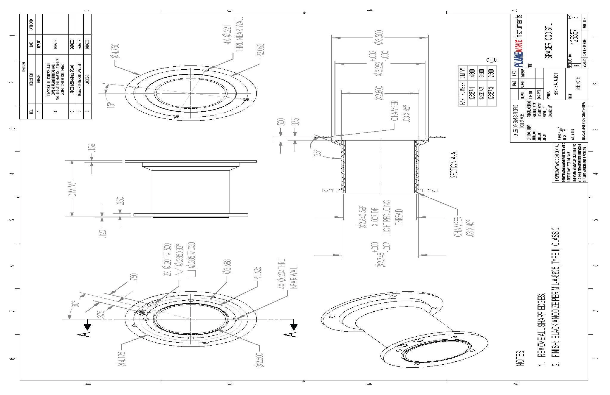 PlaneWave Secure Fit CCD Spacer for CDK12.5 - 3.5-inch Length - Image 9