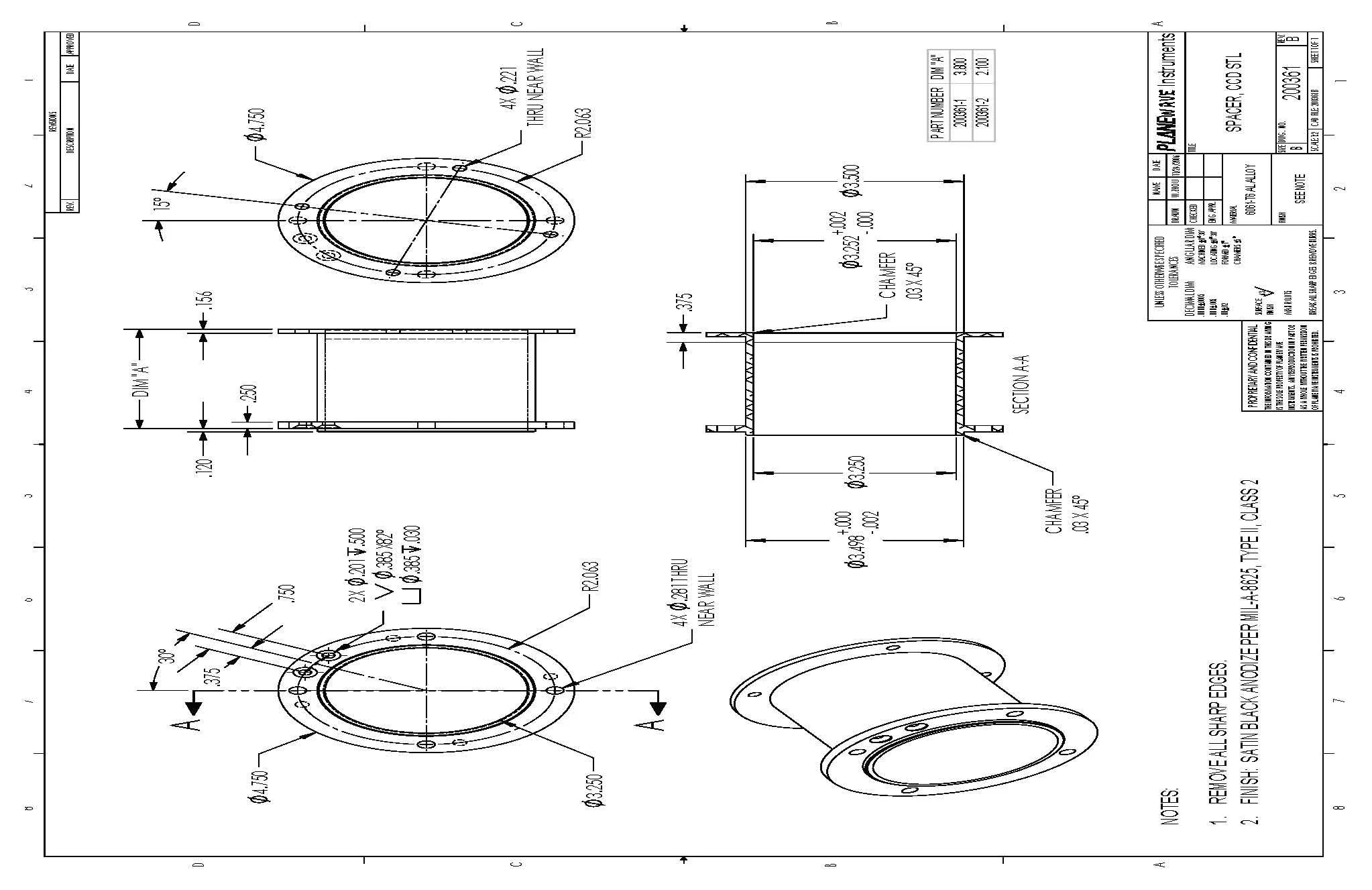PlaneWave Secure Fit CCD Spacer for CDK17/20 - 2.1-inch Length - Image 9